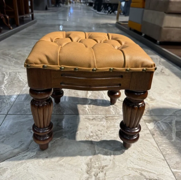 Пуф с сиденьем из кожи МИГ281 SFFJ-M купить в интернет магазине Мебель из массива. Звоните +7 495 961-63-63 Банкетки и пуфы Индонезия